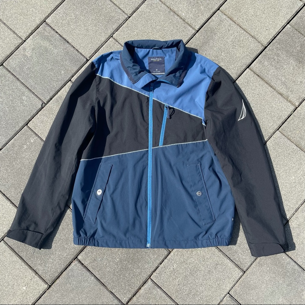 Nautica Blue and Black Full-zip Jacket - size M